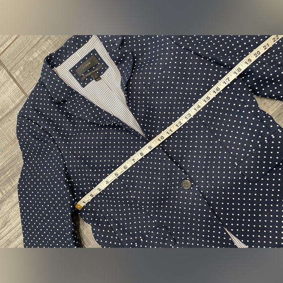 J. Crew 100% Linen Navy & White Polka Dot Regent Blazer Jacket size 8 - Picture 7 of 12